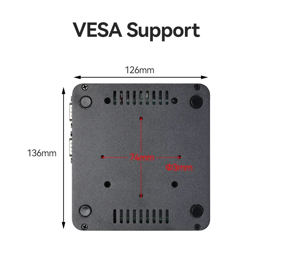 2LAN2COM Industrial Mini PC with Celeron J6412/N100 Support Windows10/11 Linux Pfense with 4xUSB 1xDP1.4 2xHDMI2.0 Computer