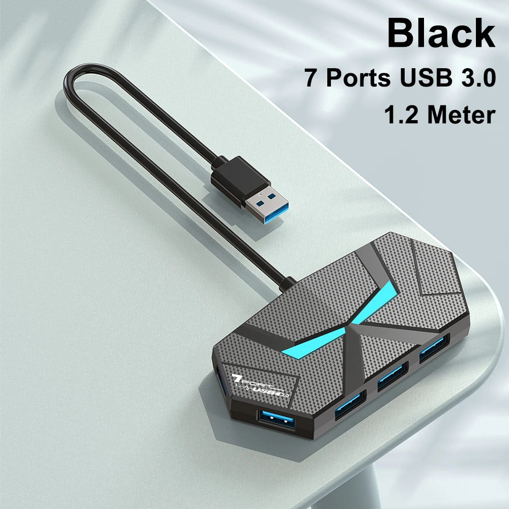 7-in-1 USB Docking Stations USB 3.0 HUB USB Splitter Adapter OTG 5Gbps High Speed Transmission TYPE C Power Supply For PC Laptop
