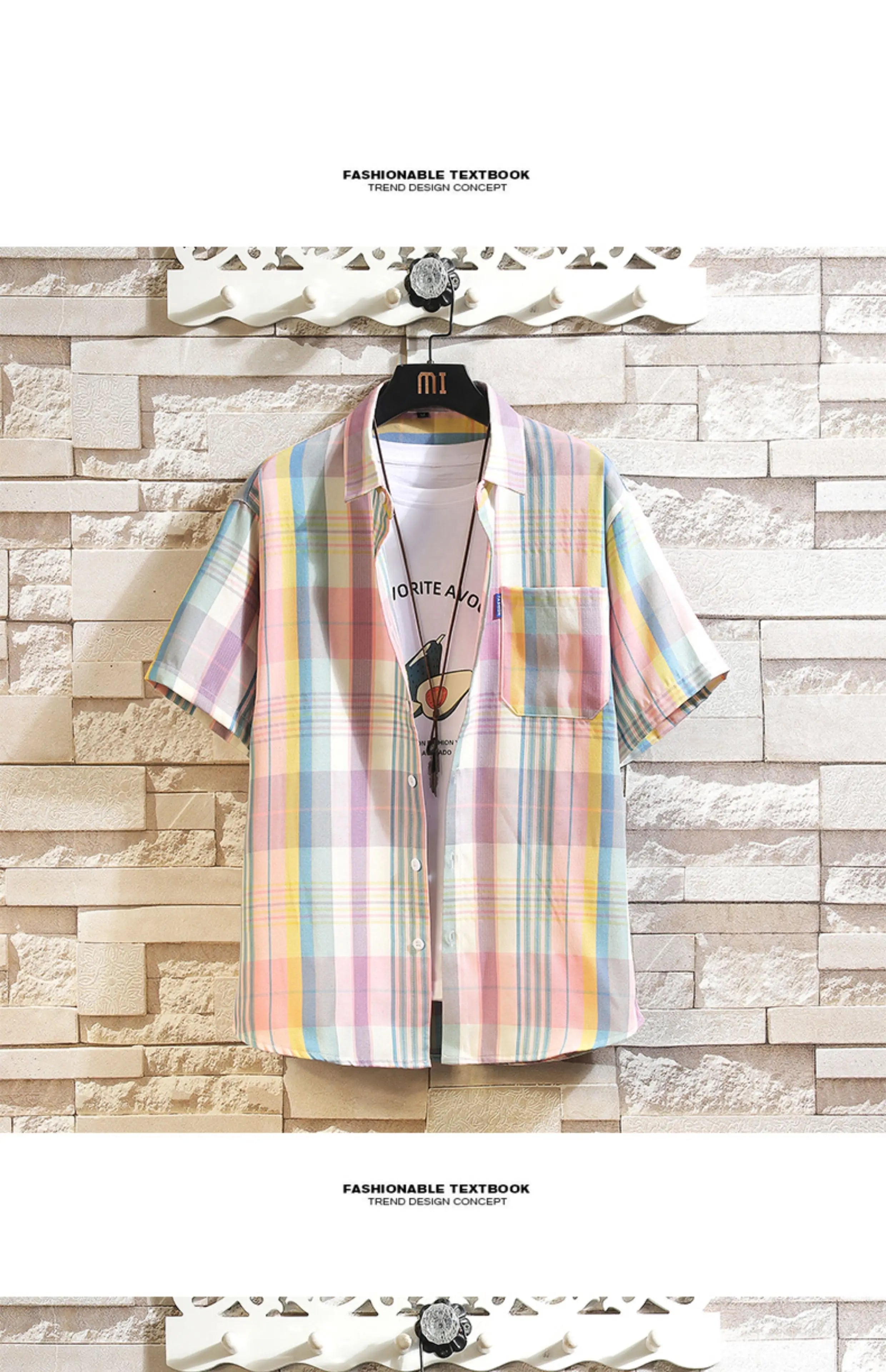 New Men's Shirts Casual Loose Designer Plaid Short Sleeve Shirts Mens Clothing Trend Social Mens Office Shirt Daily Work 5XL