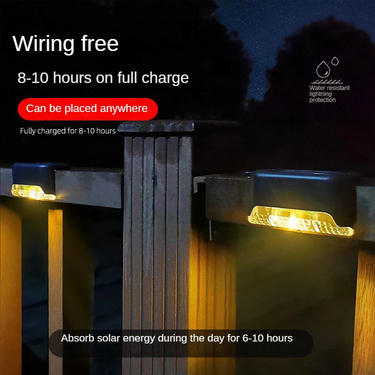 Solar Light Outdoor Stair Wall Step  LED Street  Garden Balcony Decoration Waterproof Stairs Fence Lamp