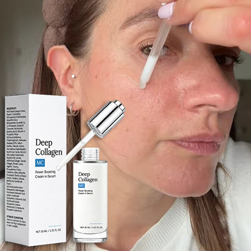 Collagen Serum Cream in Serum Deep Moisture Firming Facial Essence Lotion Hydrating Smoothing Daily Care Nourishing Face Care