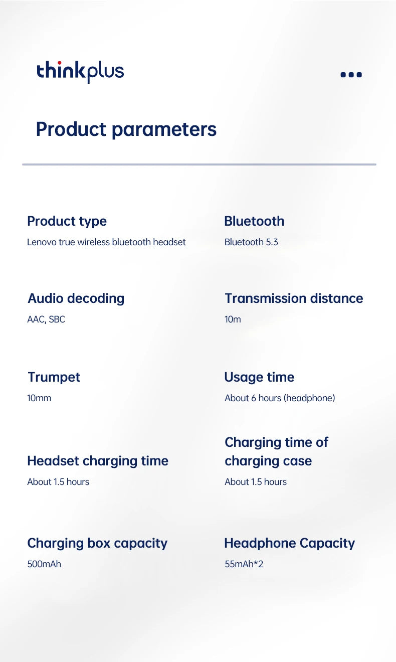 Lenovo XT80 Bluetooth Wireless Earbuds ENC Call Noise Reduction HiFi Stereo Touch Control Type-C Charge Sports Headset with Mic