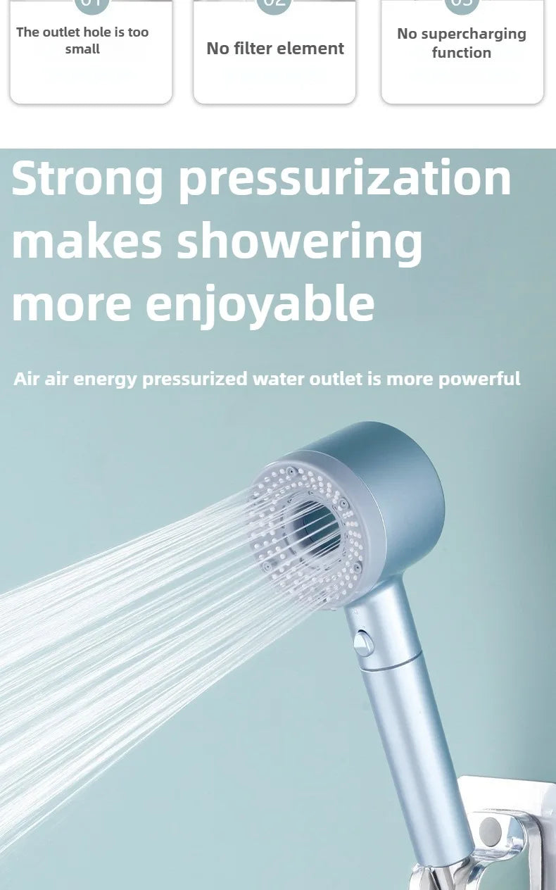 5 Modes Shower Head High Pressure Showerhead Portable Filter Rainfall Faucet Tap Bathroom Bath Home Bathroom Accessories