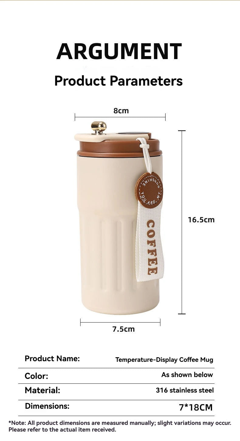 450ML Stainless Steel Thermo Water Bottle LED Temperature Display Coffee Cup Keep Cold and Heat Thermal Mug Travel Vacuum Flask