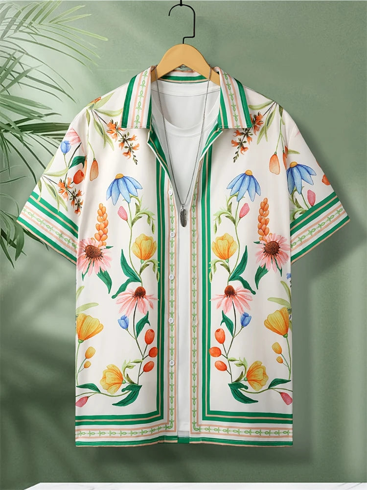 2025 Hawaii Men's Shirts 3d Printed Loose Plus Size Shirts and Blouses High Quality Men's Clothing Beach Party Sweatshirts