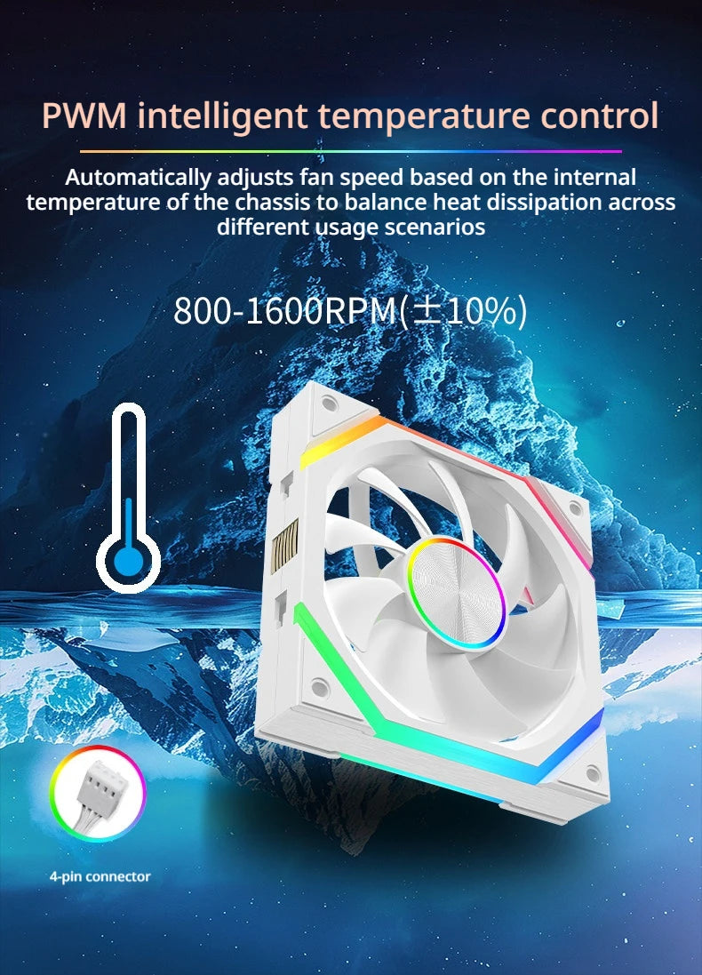 Veebyte XY 120/240/360 Building Block Wireless Splicing Fan 120mm PC Fan PWM Speed Control ARGB 12V Large Air Volume Chassis Fan
