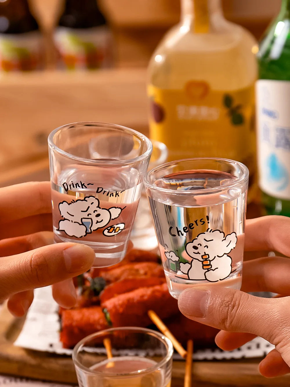50ml Liquor Cup Shot Glass Drinking Glasses Glass Cups Household Soju Cups Cann