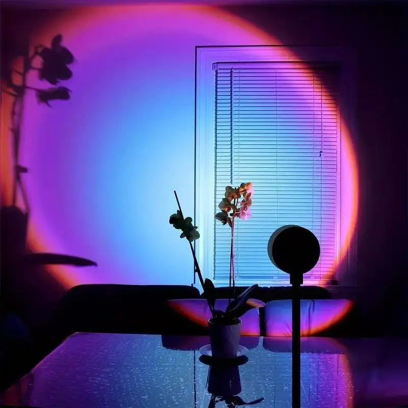 LED Rainbow Sunset Projection Lamp Atmosphere Night Light Photography Fill Light Artifact Creative Room Decoration Gift