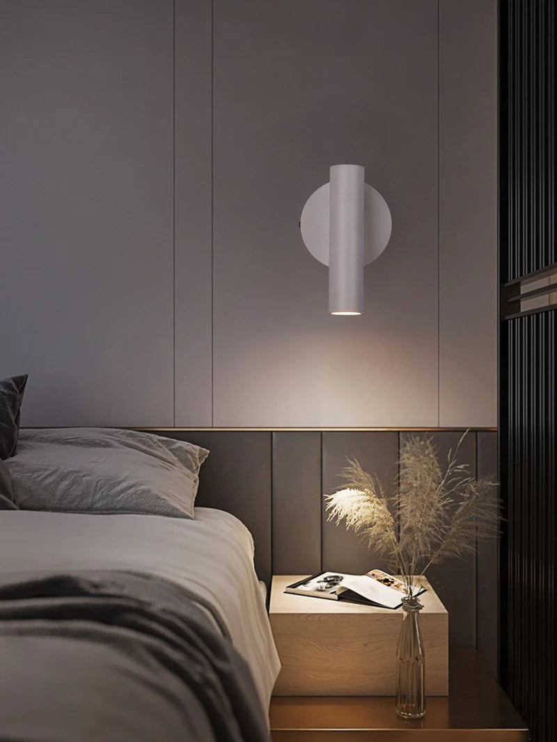 LED Wall Lamps with Switch Rotatable Adjust Aluminum 3W Spotlight Bedside Reading Light Hotel Bedroom RV Sconce Light Fixture