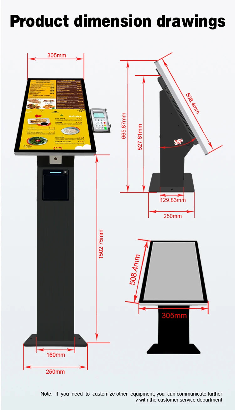 【Hot Sale】21.5Inch Desktop Self-Service Payment Pos Terminal Android Sales Kiosks Self Order Menu Screen Terminal Kiosk Fast Foo