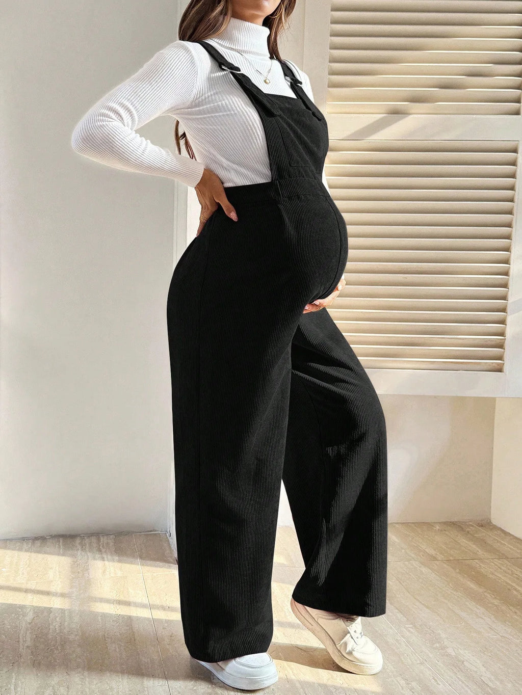 Winter Autumn Maternity Corduroy Strappy Jumpsuit Women Pants 2025 Casual Suspender Fashion Wide Leg Playsuits Pregnant Trousers