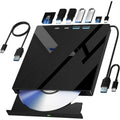 7 in 1 External Blu Ray Drive Support 100G Disc, Portable BD DVD CD -/+RW Player Burner Bluray CD Reader with SD/TF Card Slot