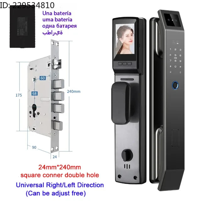 Face Recognition Unlock Digital Door Lock With FIngerprint Password Unlock Keyless Electronic Door Lock