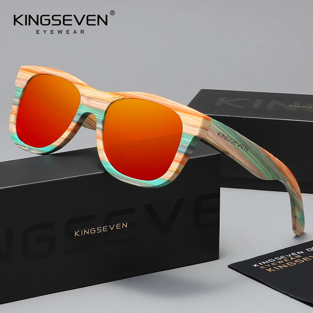 KINGSEVEN Brand Original Wooden Sunglasses Polarized Sunglasses Men Fashion Walnut Wood UV400 Protection Luxury Driving Eyewear
