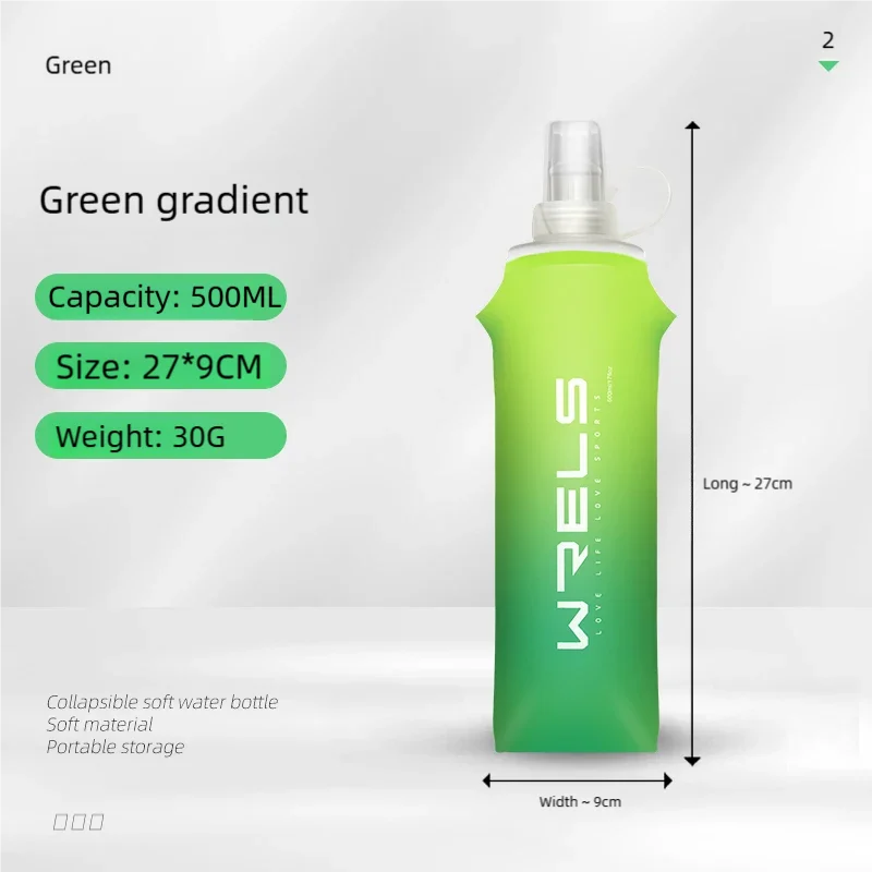 Sport Water Bottle TPU Folding Soft Flask Drink Portable Water Bottle High Flow Running Hiking Bicycle Fitness Water Bag