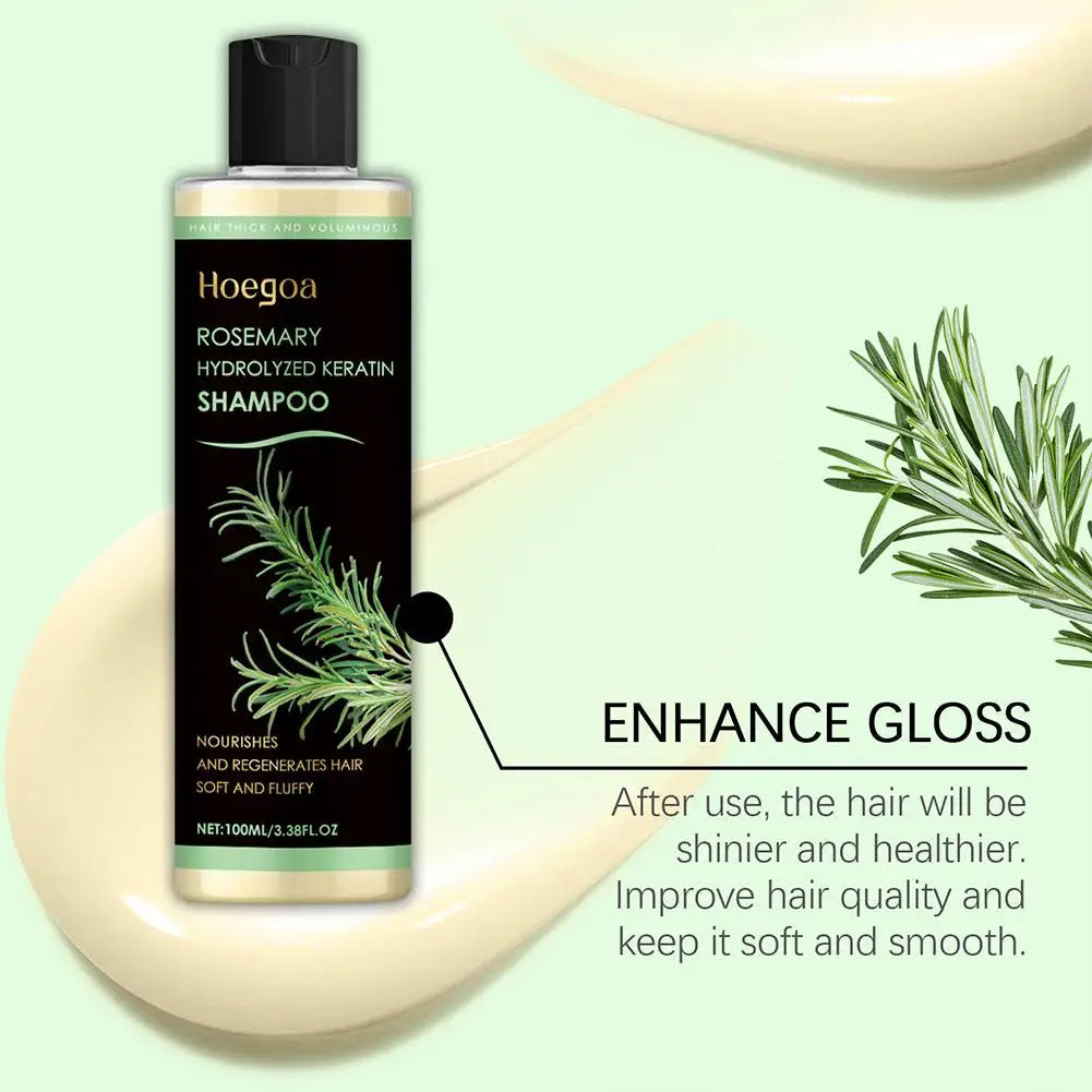 1/2PCs Rosemary Hair Growth Shampoo Thickening Hydrolyzed Keratin Dry Frizzy Damaged Repair Moisturizing Scalp Cleaning Shampoo