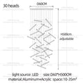 Modern Chandelier Luster Lights For Stair Hall Dining Living Room Duplex Building Indoor Lighting Fixture Staircase Chandelier
