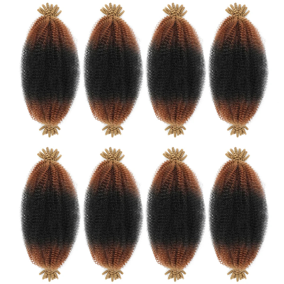 1-8 Packs Afro Twist Hair#4 30 350 12 16 inch Springy Marley Twist Braiding Hair Pre-Separated Kinkys Bulk Hair for Locs Crochet