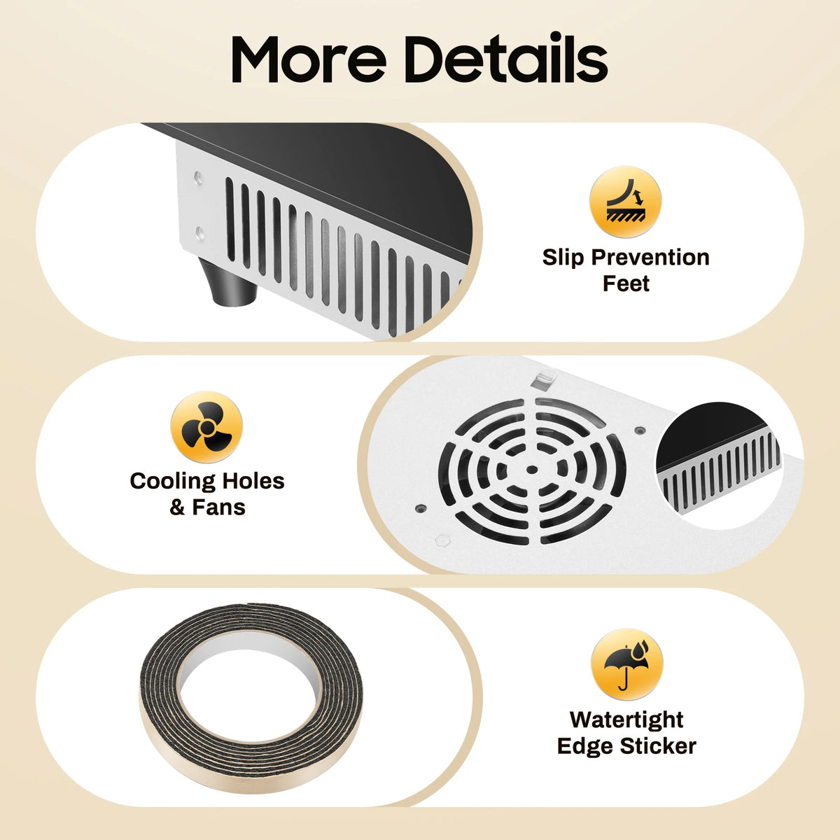 4 Burners Electric Ceramic Cooktop 110V 3000W LED Touch Control Built‑in Countertop Stove Flexible Adjustment for Home Kitchen