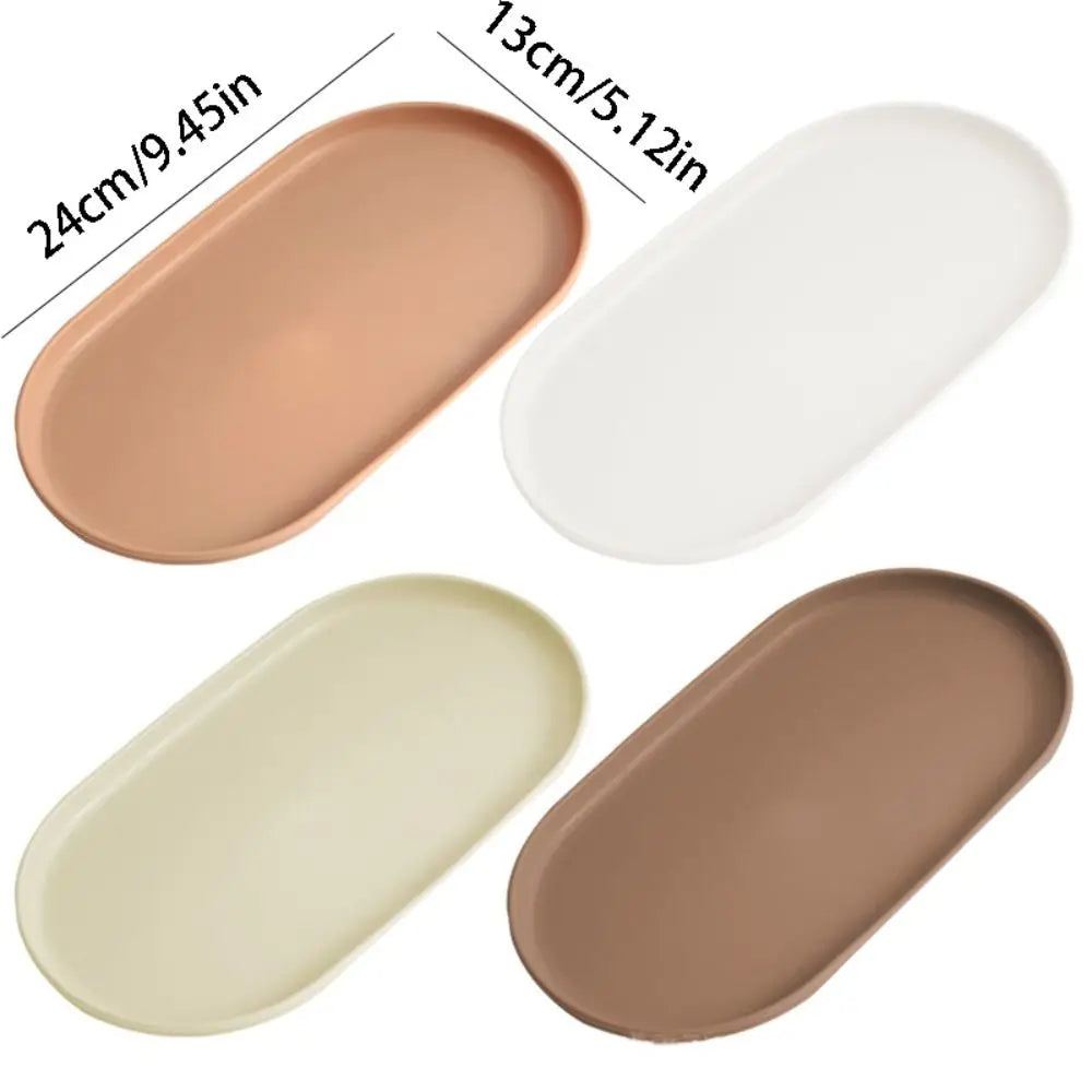 Kitchen Organizer Plastic Dessert Tray Stackable Oval Serving Tray Multi-Function Creative Dish Plate Home