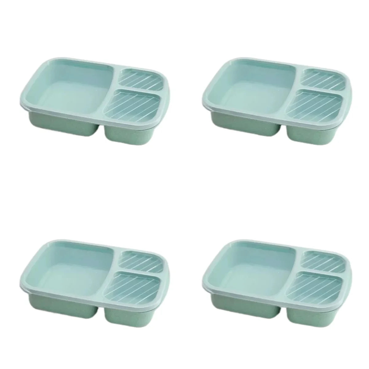1/2pcs Bento Lunch Box Set 3 Compartment Food Storage Containers Wheat Straw Meal Prep Lunch Box Plastic Food Storage Containers