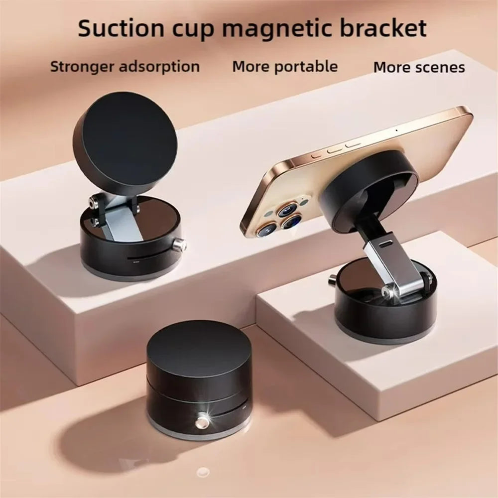 Adjustable Magnetic Phone Holder Portable Vacuum Bracket Double-Sided Suction Cup Lazy Stand for All Smartphones