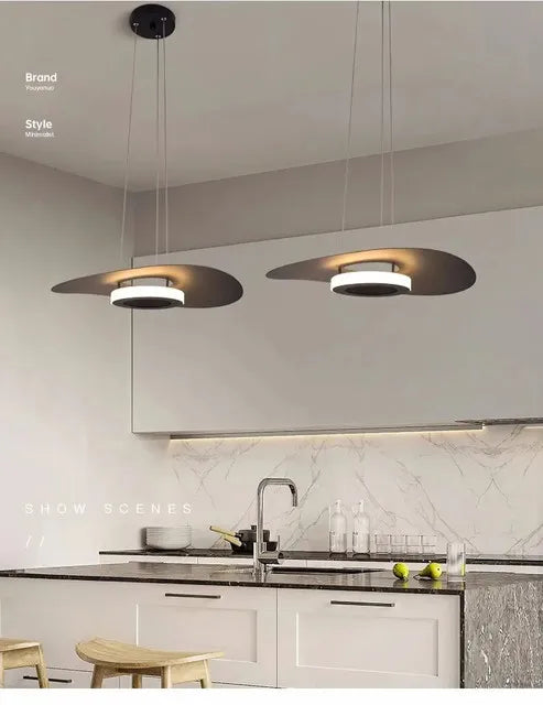 Modern Simple Black White LED creative chandelier Lighting,Suspension Home Decor Indoor Nordic Fixtures for Living Room Aisle