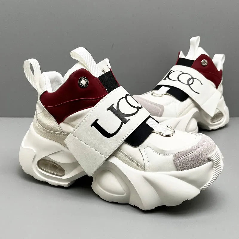 Men's Sport Shoes Comfortable Casual Running Shoes 2025 Spring Autumn Thick Bottom Heightening Korean Style Versatile Dad Shoes