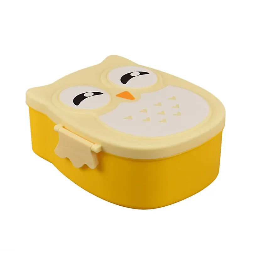 Portable Owl Lunch Box Cartoon Microwave Food-Safe Plastic Food Picnic Container Box For Children Kids School Office Bento Box