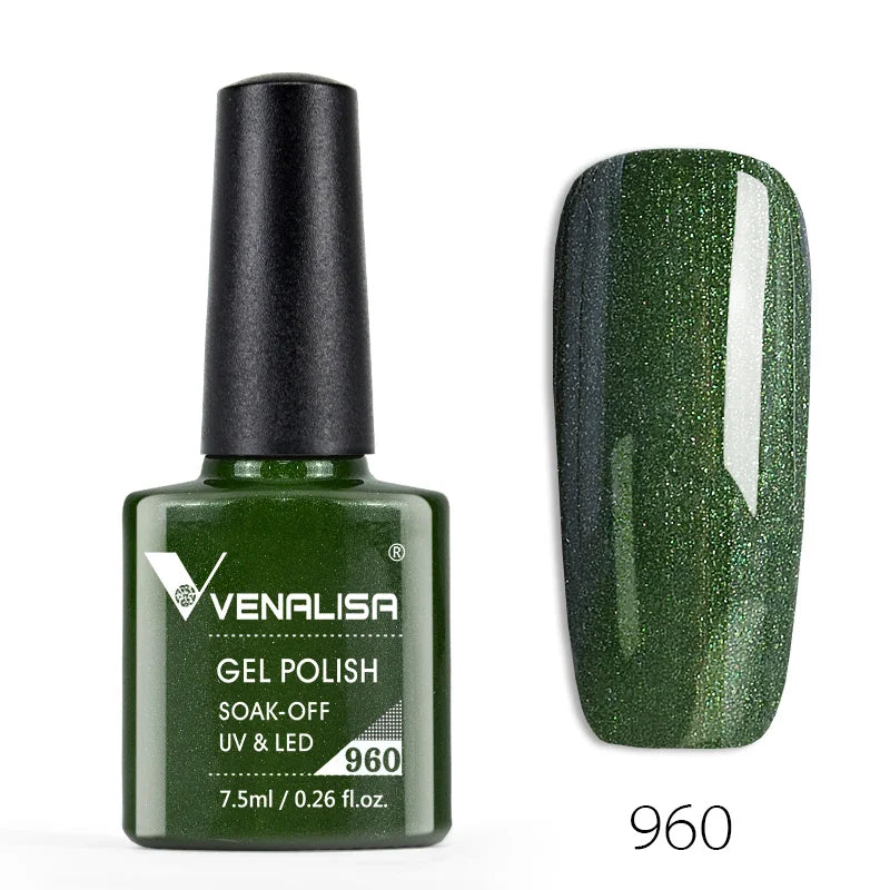Venalisa Nail Gel Polish Semi Permanent Salon Quality TPO Free Glitter 7.5ml Soak off UV LED Nail Gel Varnish