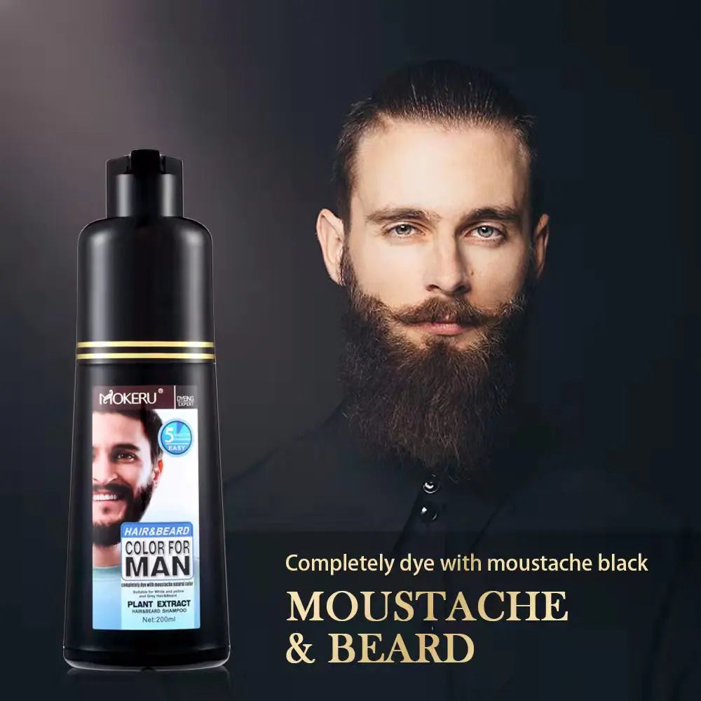 NEW Men Beard Black Dye Tint Cream 200ml Mustache Beard Coloring Cream Semi-permanent Men's Fashion Modelling Black Color