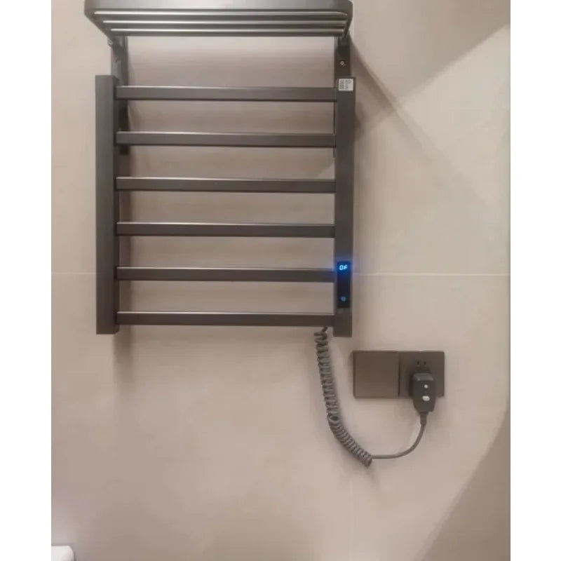 4-layer Intelligent Electric Heated Towel Rack Dryer With Fast Sterilization And Wall Mounted  No drilling required