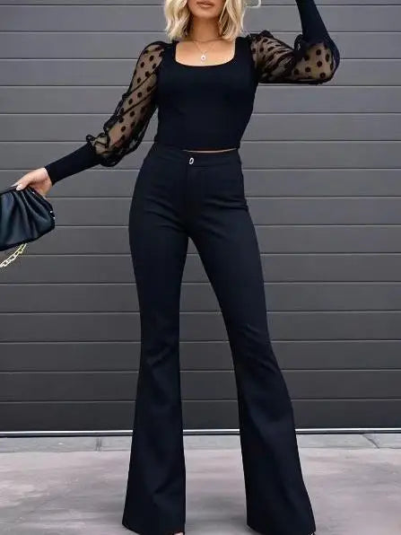 2025 Corduroy Trousers All Season Women Solid Button Fly Pocket Loungewear Slim Fit Ladies Flare Pants Streetwear Dropshipping