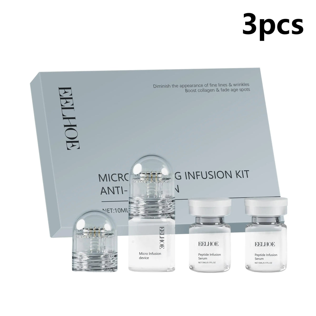 EELHOE Micro Infusion Peptide Serum Anti-Wrinkle Firm Skin Elasticity Enhancement Hydrating Hyaluronic Acid Pore Refining Serum