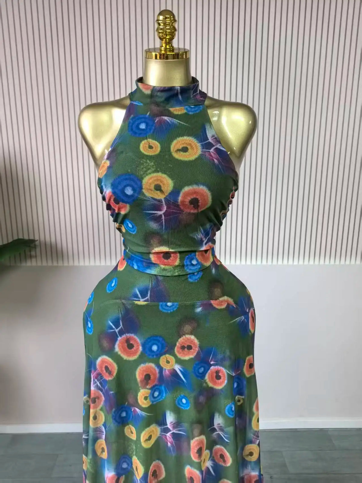 GLCMYAYA 2025 Fall Women O-neck Sleeveless Print Mermaid Maxi Dress Evening Birthday Beach Sexy Night Party Long Dresses