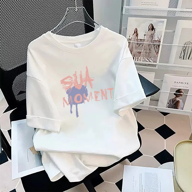 Loose Cotton Short Sleeve T-Shirt plus Size Men's Style Summer Top Comfortable Breathable Bottoming Shirt for plus Size Women
