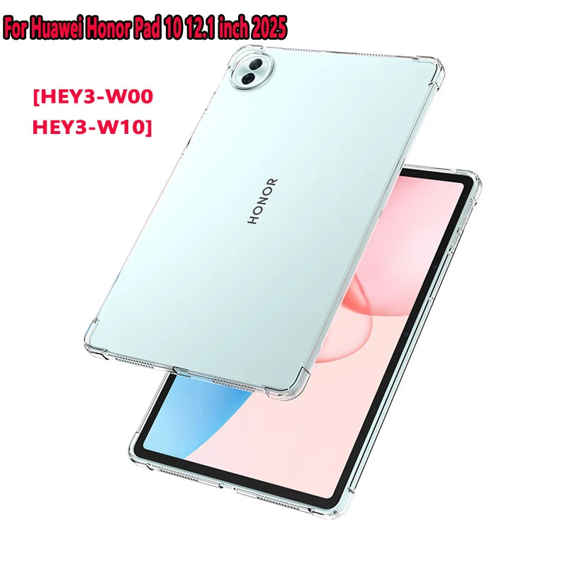 Transparent Case For Huawei Honor Pad 10 12.1 inch 2025 Airbag Clear Silicone soft TPU Cover HEY3-W00/HEY3-W10 12.1"Tablet Funda