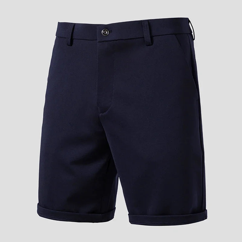 Dress Shorts Men Quick Dry Casual Bermuda Shorts Summer Ice Silk Cooling Business Zipper Fly Formal Shorts Men Work Wear Office
