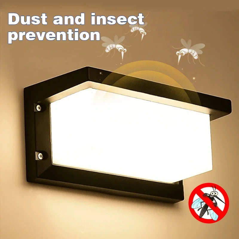 LED Outdoor Waterproof Wall Light 15W Radar Sensing Indoor Bedroom Living Room Outdoor Porch Wall Light Garden Decorative Light
