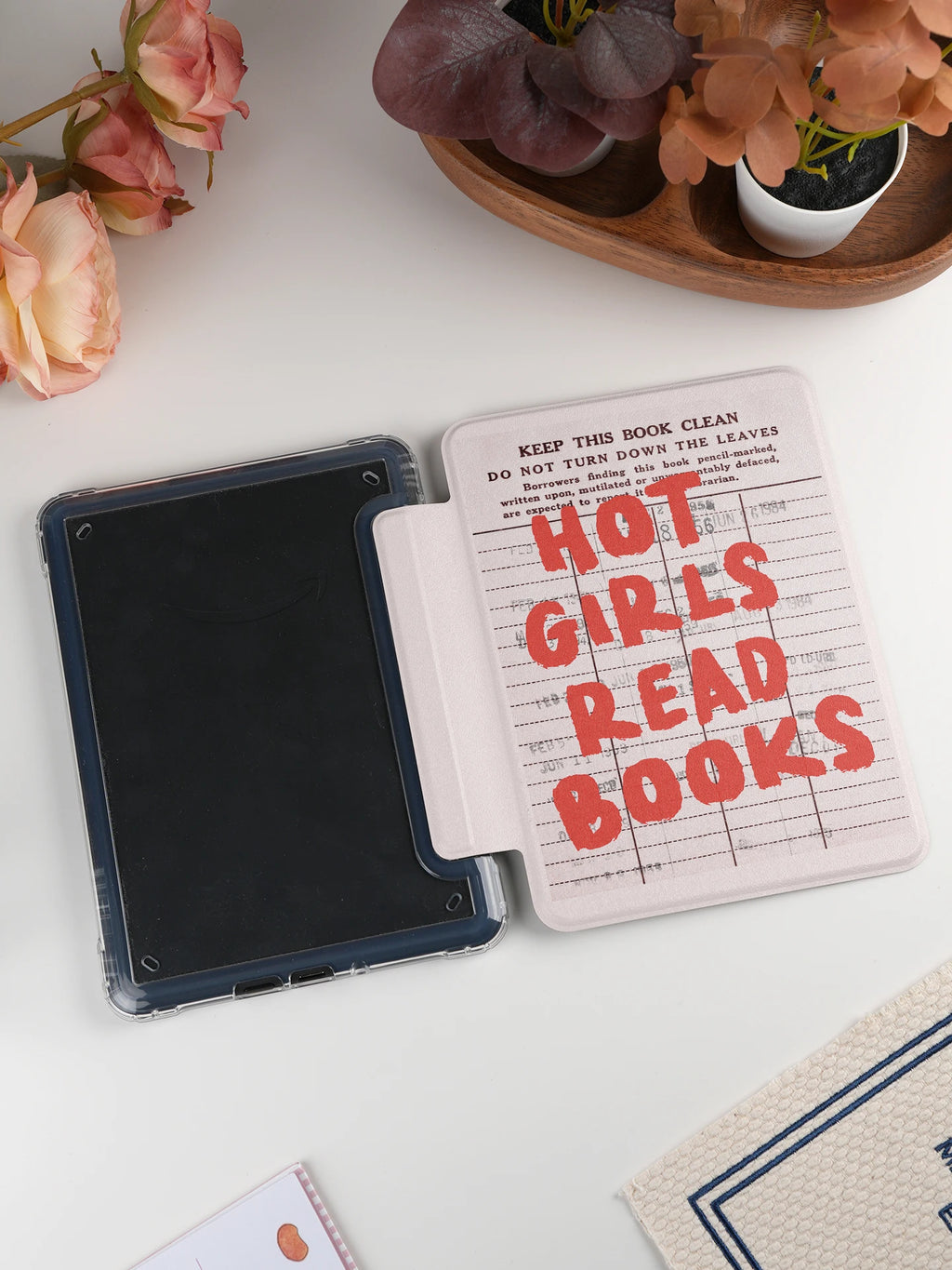 Murmole Library Checkout Card Magnetic Detachable Case for Kindle Paperwhite 12th Colorsoft 7" Kindle 11th 10th Basic Cover