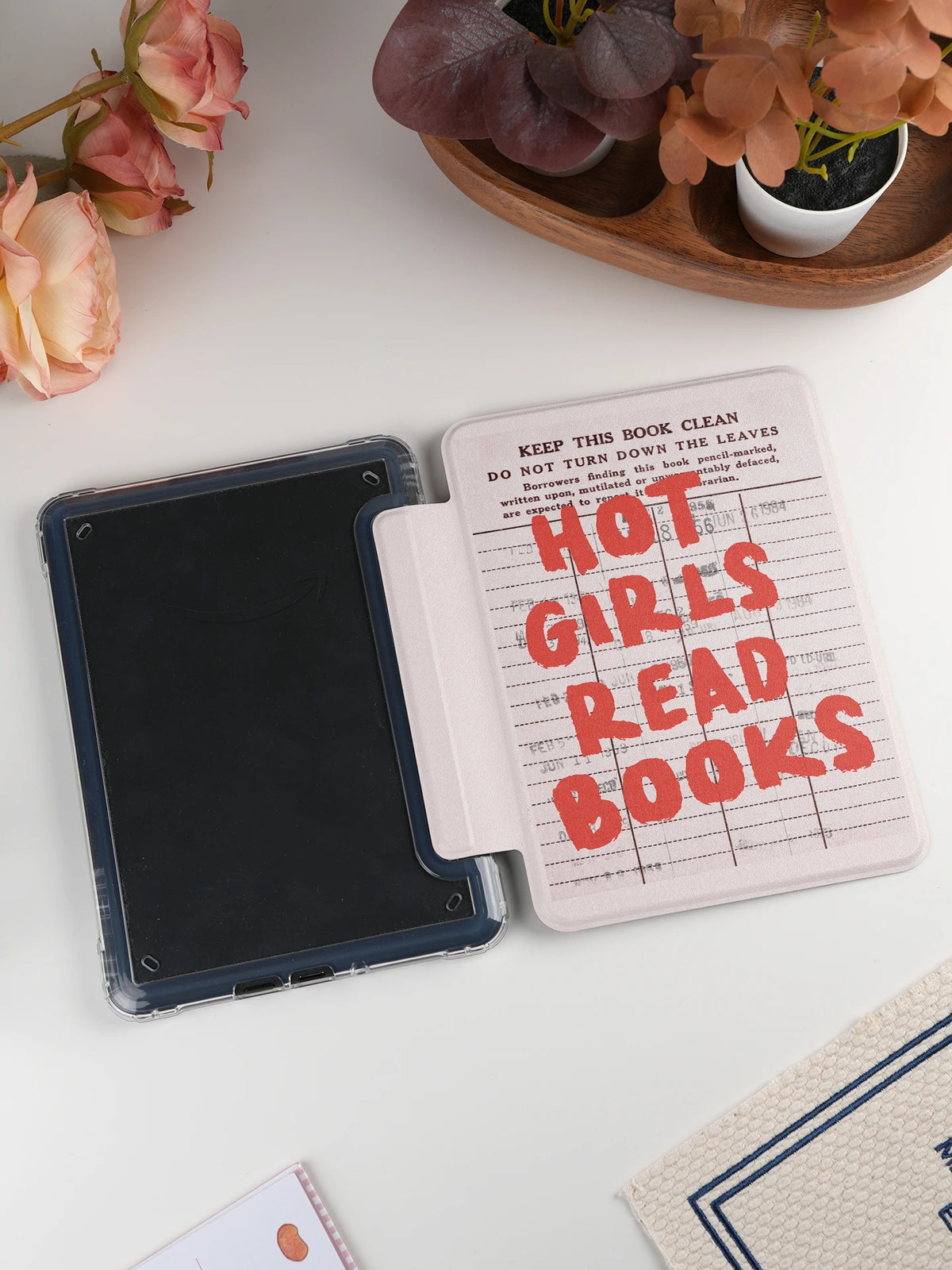 Murmole Library Checkout Card Magnetic Detachable Case for Kindle Paperwhite 12th Colorsoft 7" Kindle 11th 10th Basic Cover
