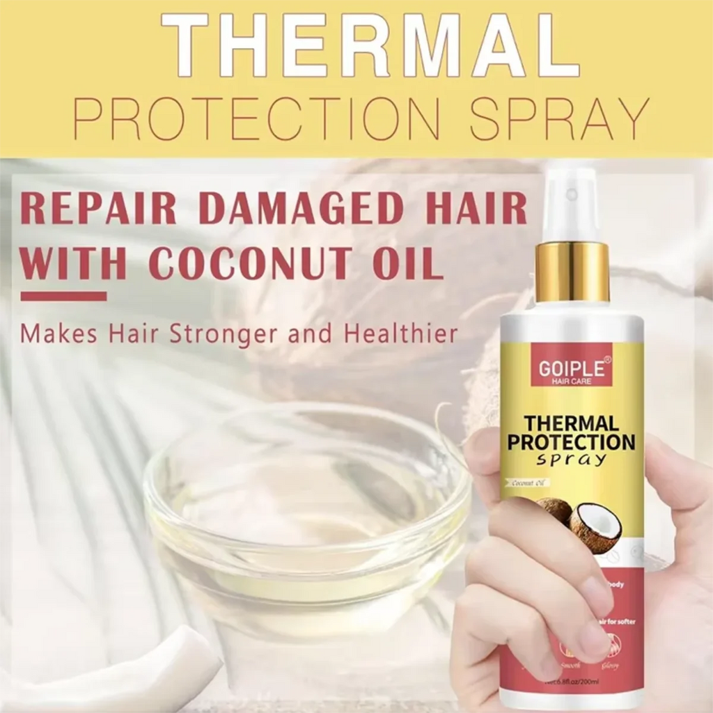 GOIPLE Coconut Thermal Protector Spray Hair Protectant Paraben Dye Free Protects Heat Damage Suitable for Men & Women Daily Care