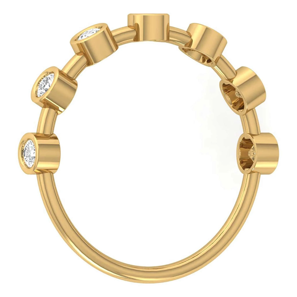 Lab Grown Diamond Bezel Set Rose Gold Plated Eternity Band 9K 10K 14K 22K Stackable Rings Women Indian Jewelry Set Latest Design