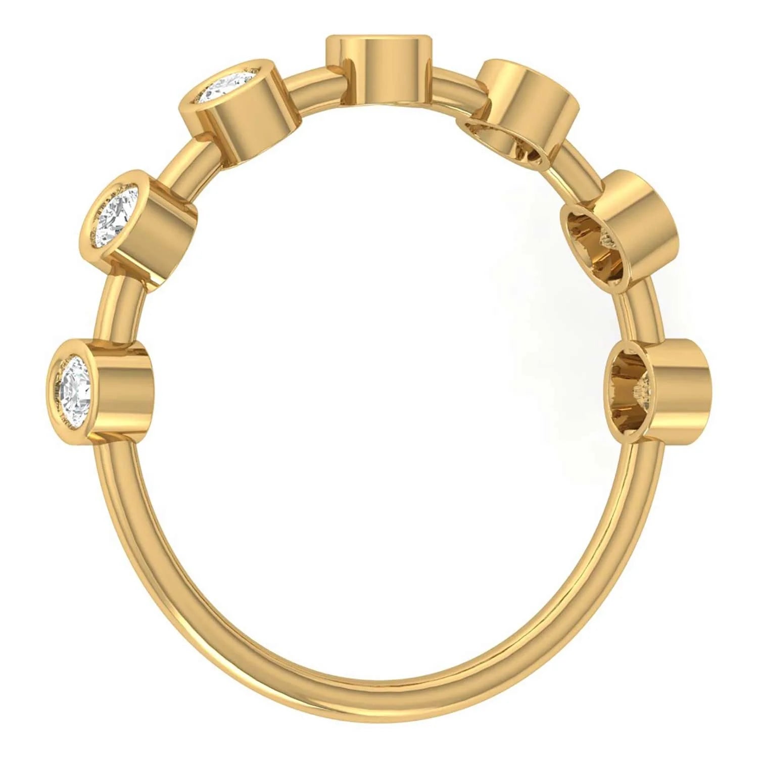 Lab Grown Diamond Bezel Set Rose Gold Plated Eternity Band 9K 10K 14K 22K Stackable Rings Women Indian Jewelry Set Latest Design