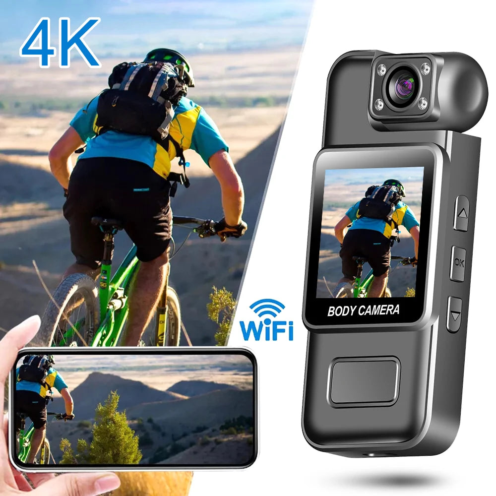 4K WiFi Mini Camera 1080P HD Portable Digital Video Recorder Infrared Night Vision Police BodyCam Sports DV Small Bike Camcorder