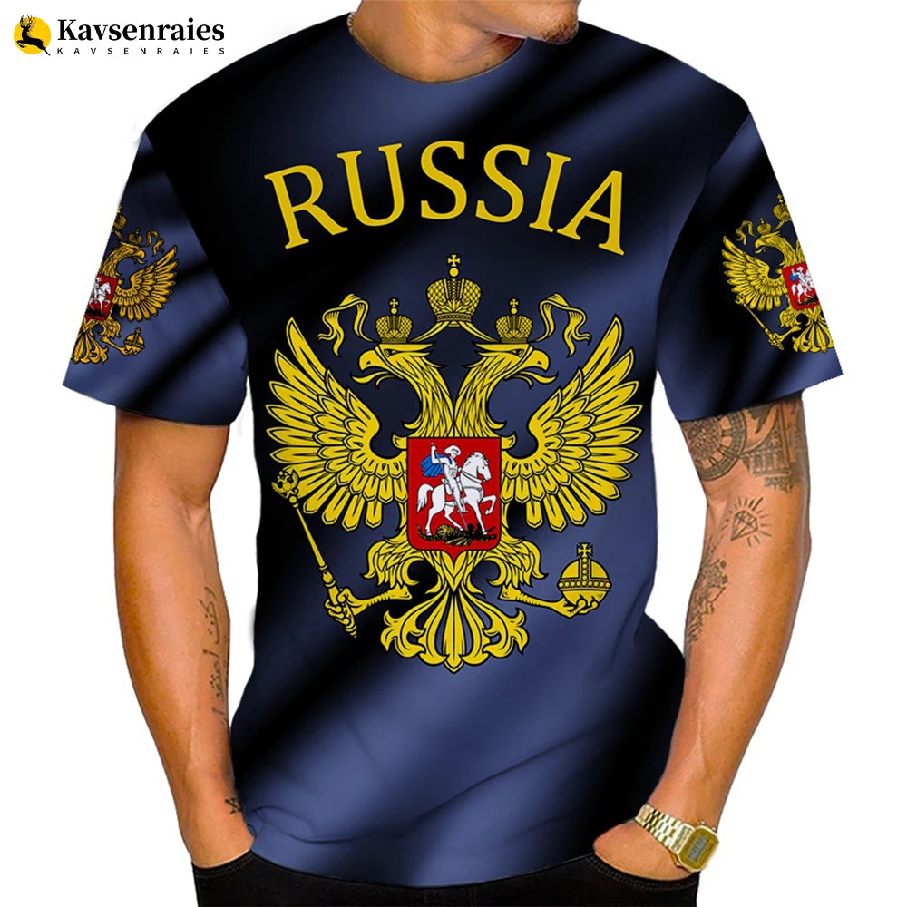 2022 Russia Flag 3D T-shirt Russia Bear CCCP Printed Harajuku Streetwear Oversized T Shirt Men Women Fashion Casual Cool Tops