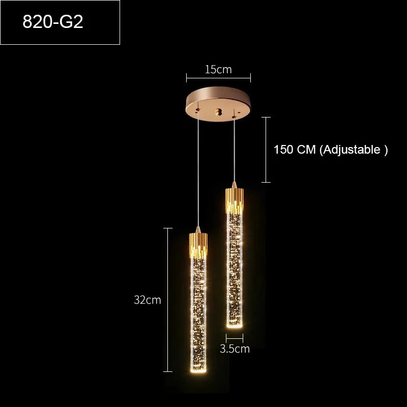 LED Pendant Lights Indoor Lighting Hanging Lamp Water Drop Bubble Crystall Bedroom Dining Room Decoration Pendente iluminação