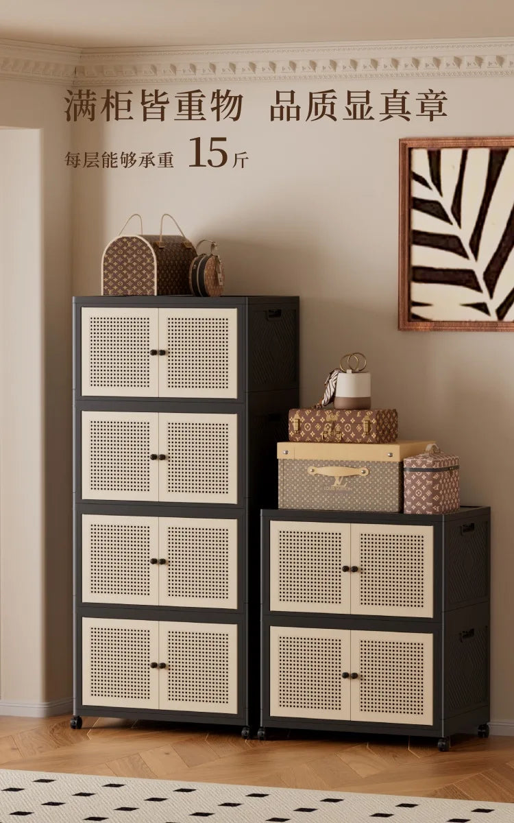 Medieval Folding Storage Cabinet Multi-layer Shelf Cabinet Locker Living Room Premium Clothes Children's Storage Wardrobe