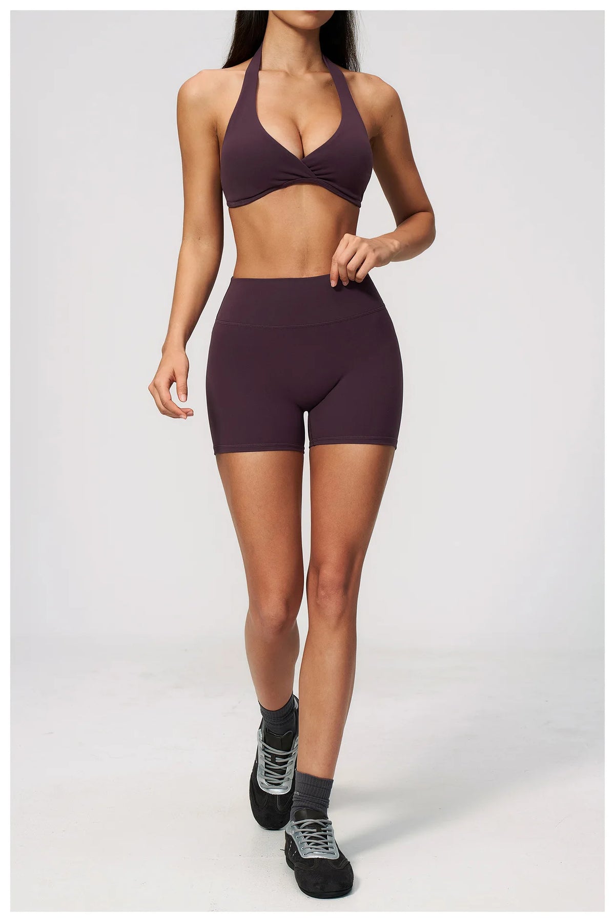 Women Tracksuits 2PCS Yoga Suit Gym Outfits Workout Clothing Deep V Workout Bra High Waist Butt Lift Pants Outdoors Sports Set