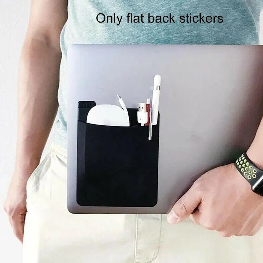 1pcs NEW Self Adhesive Laptop Rear Storage Bag for Mouse Digital Hard Drive Pen Pocket Pouch Laptop Accessories